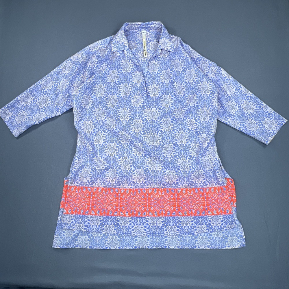 Uncle Frank Tunic Women's Small Multi Oversized Colorful Resort Coastal Chic